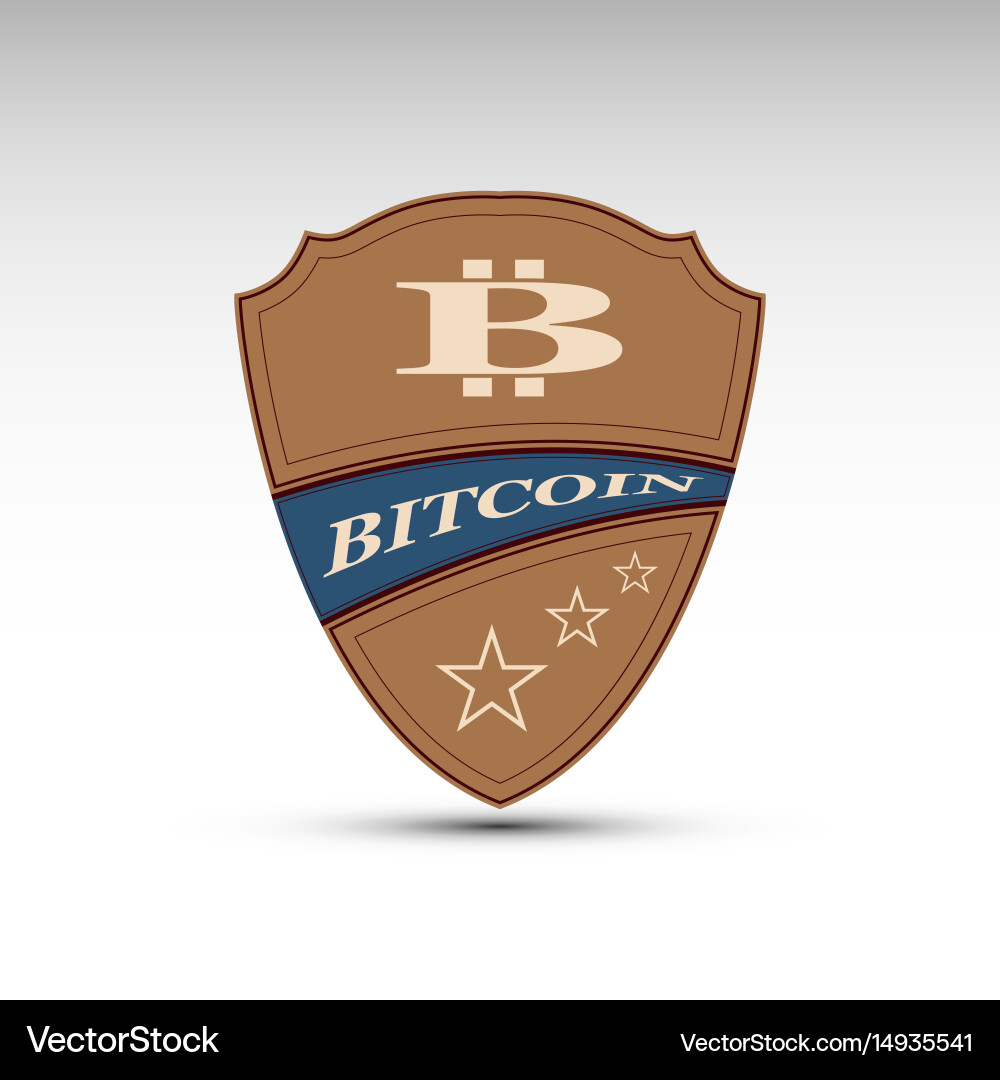 Shield with bitcoin symbol Vector Image