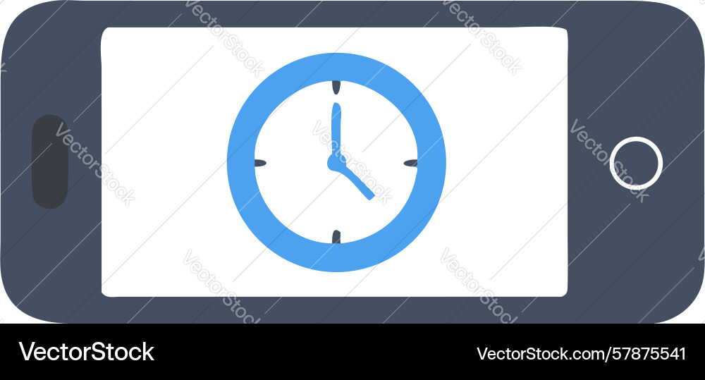 Smartphone with precise clock icon timekeeping Vector Image