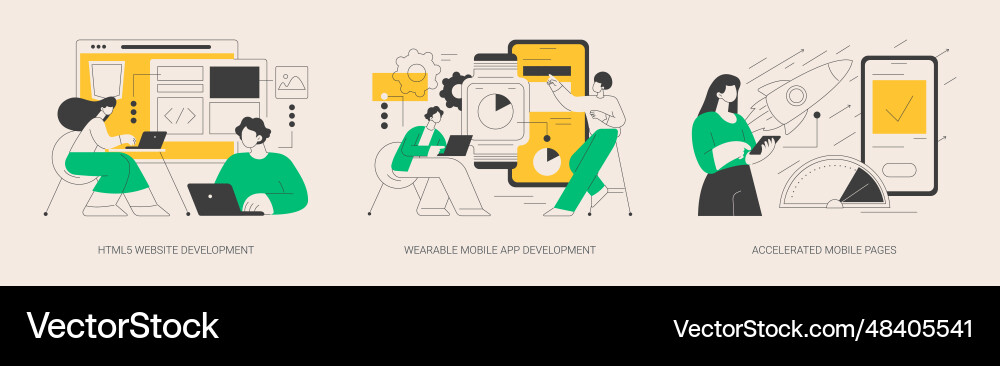 Software and frontend development abstract concept Vector Image