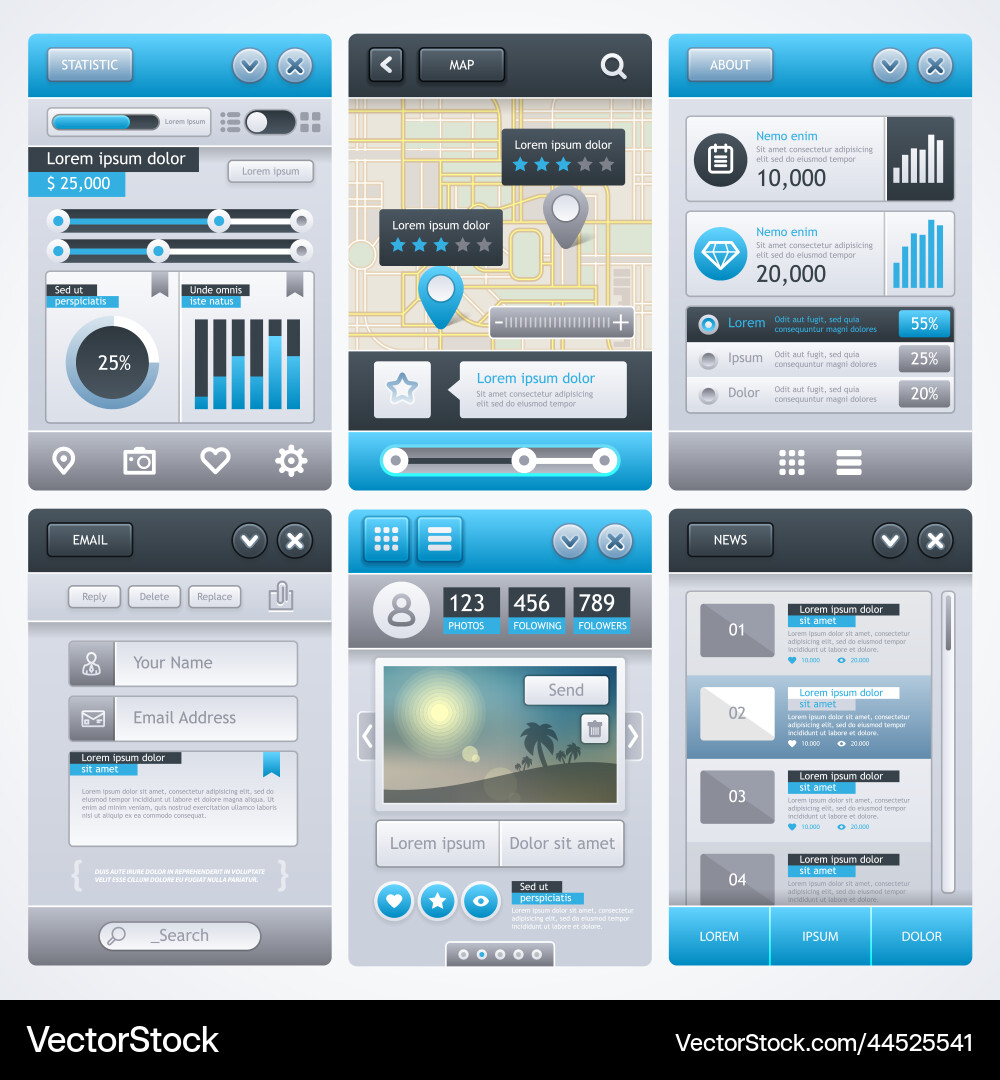 Ui design Ui design Vector Image