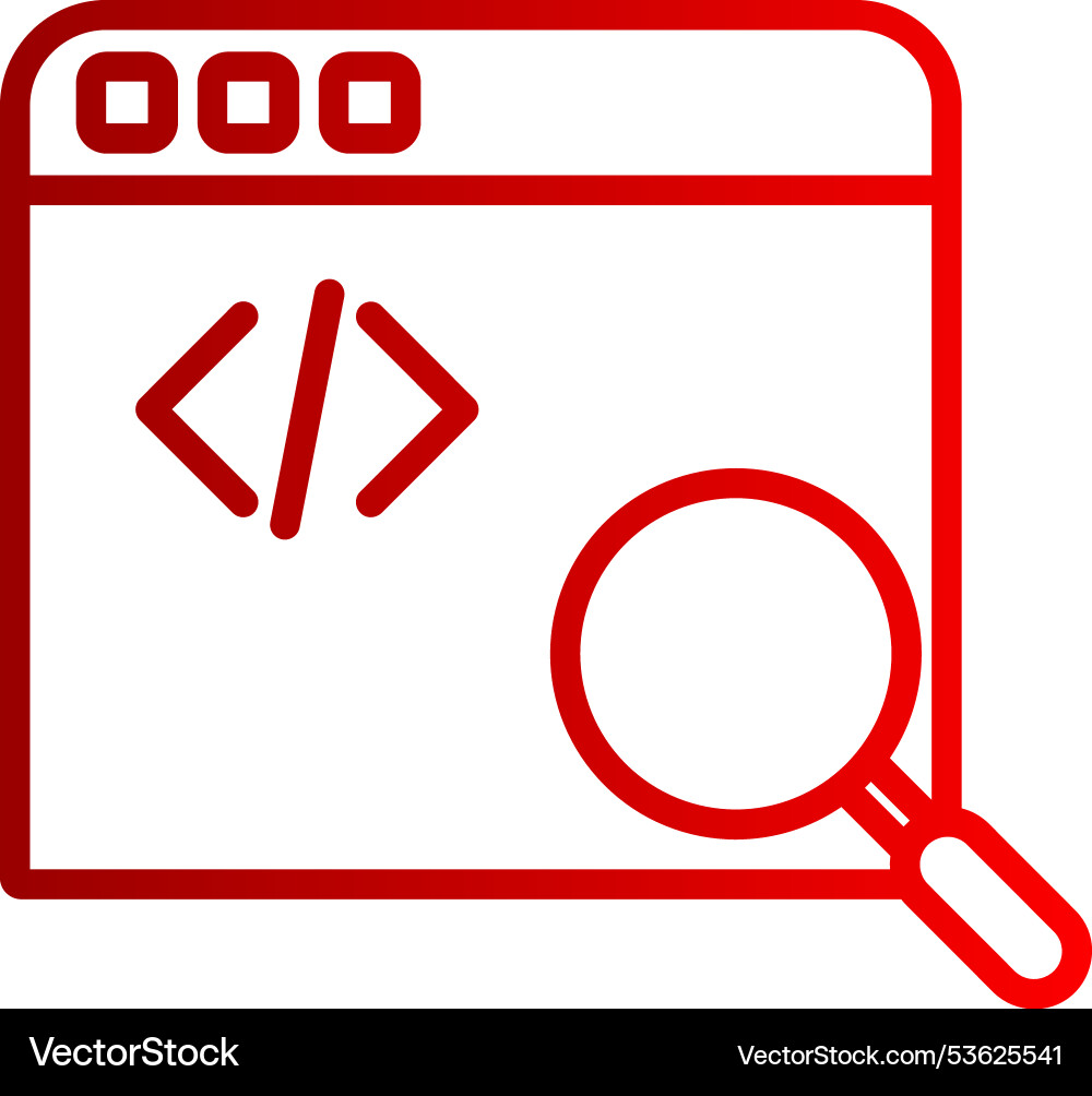 Web development line gradient icon Vector Image
