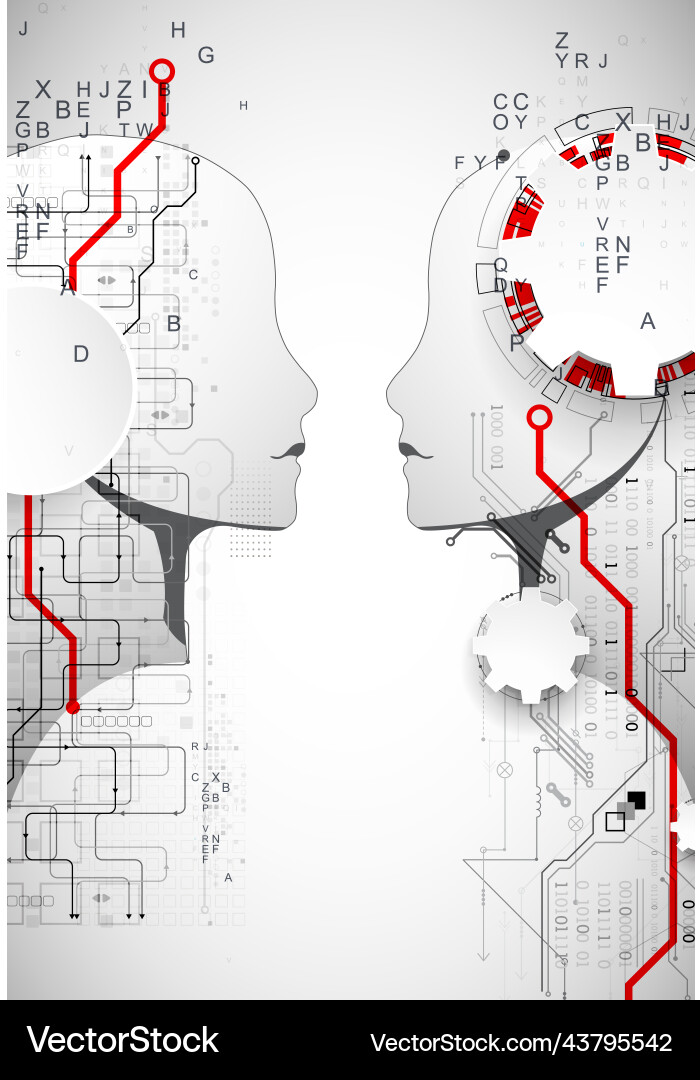 Artificial intelligence technical background Artificial intelligence technical background vector image