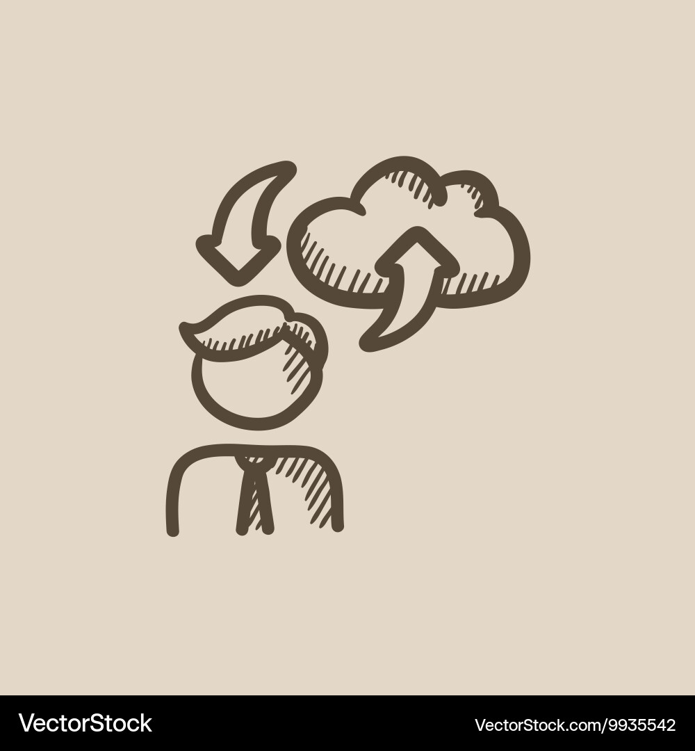 Cloud computing sketch icon Vector Image