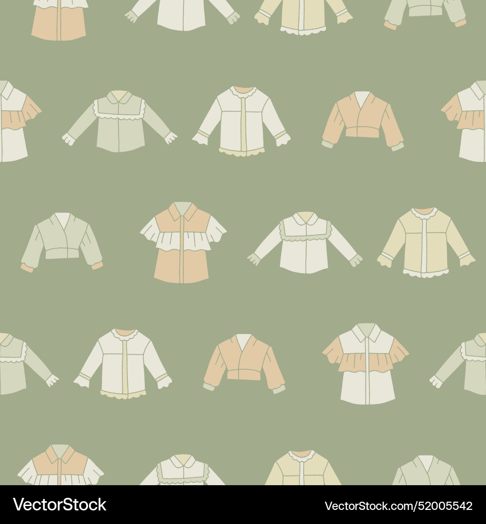 Collection of blouse seamless pattern for print Collection of blouse seamless pattern for print Vector Image