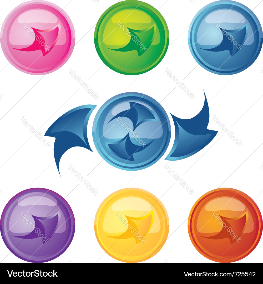 Colored buttons with arrows vector image