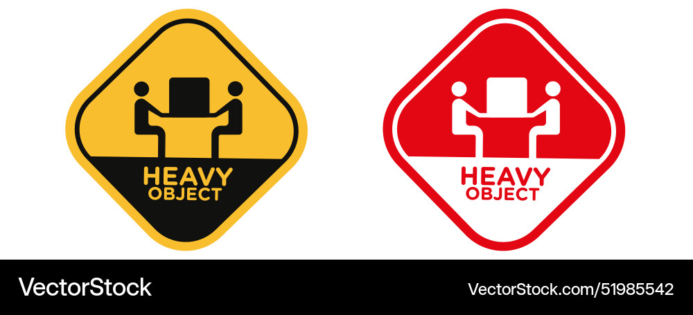Handling heavy objects warning advising on safe Vector Image