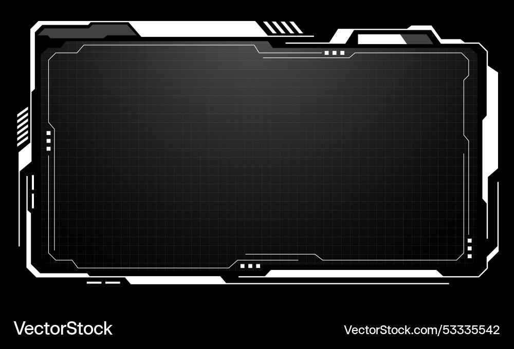 Hud frames white grey user interface elements Vector Image