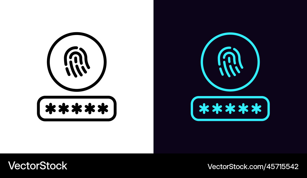 Outline id password icon with editable stroke Vector Image