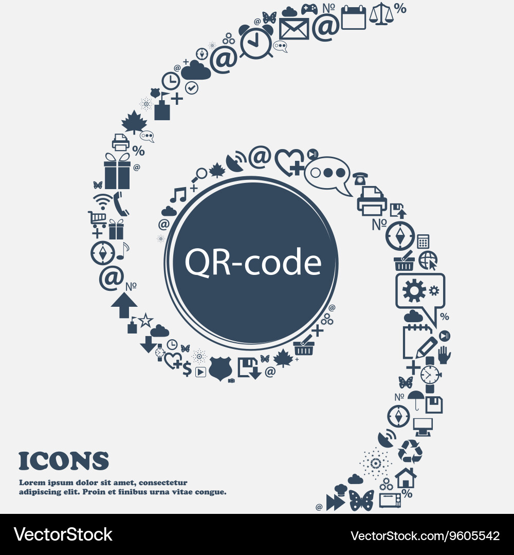 Qr-Code-Symbol-Scan-Code-Symbol in der Mitte Vektorbild
