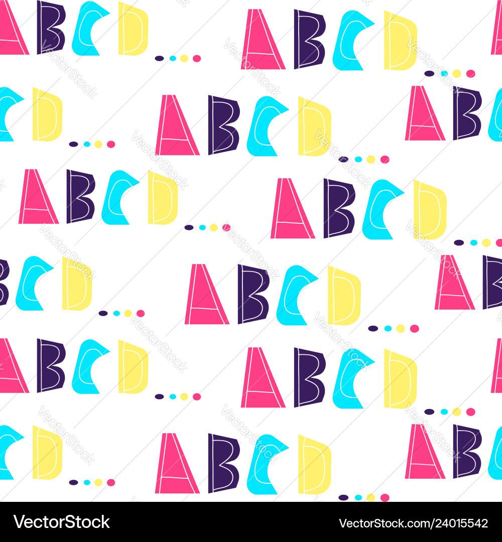Seamless pattern with letters of alphabet abcd Seamless pattern with letters of alphabet abcd Vector Image