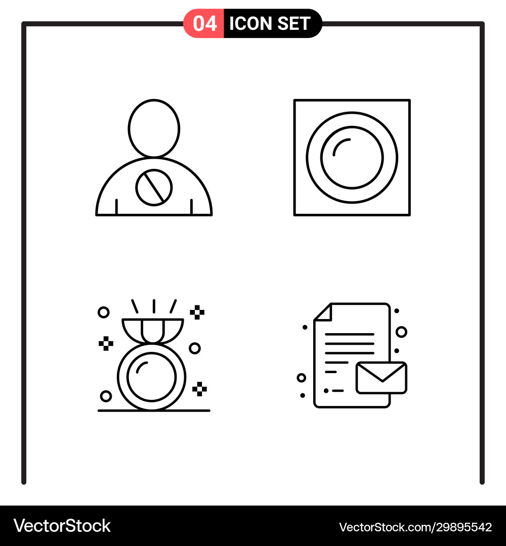 Set 4 line style icons for web and mobile Set 4 line style icons for web and mobile Vector Image