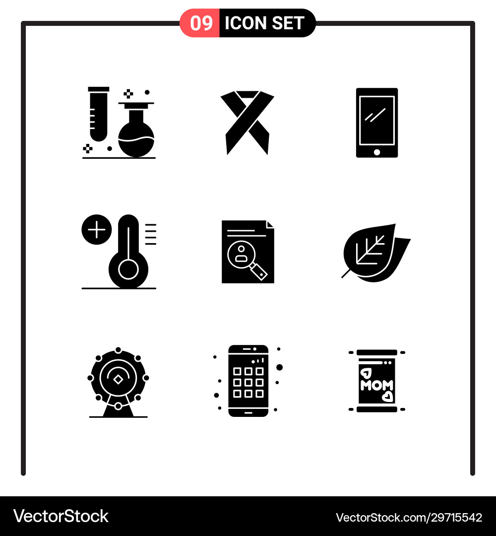 Set 9 solid style icons for web and mobile Set 9 solid style icons for web and mobile Vector Image