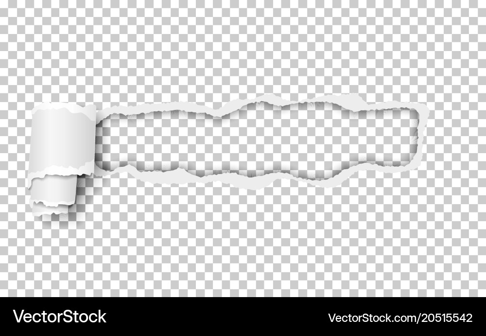Snatched hole with torn edges and paper curl Vector Image
