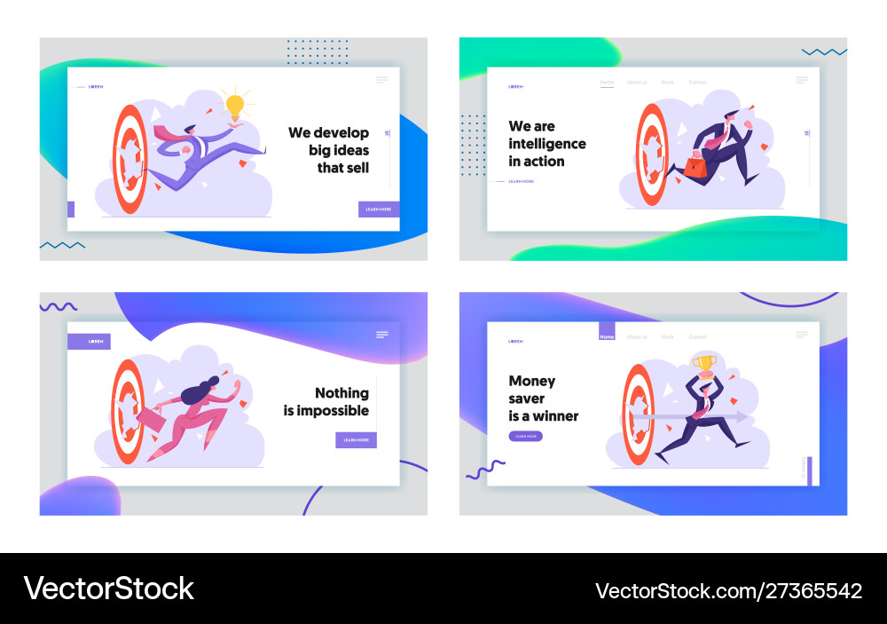 Task solution business strategy website landing Vector Image