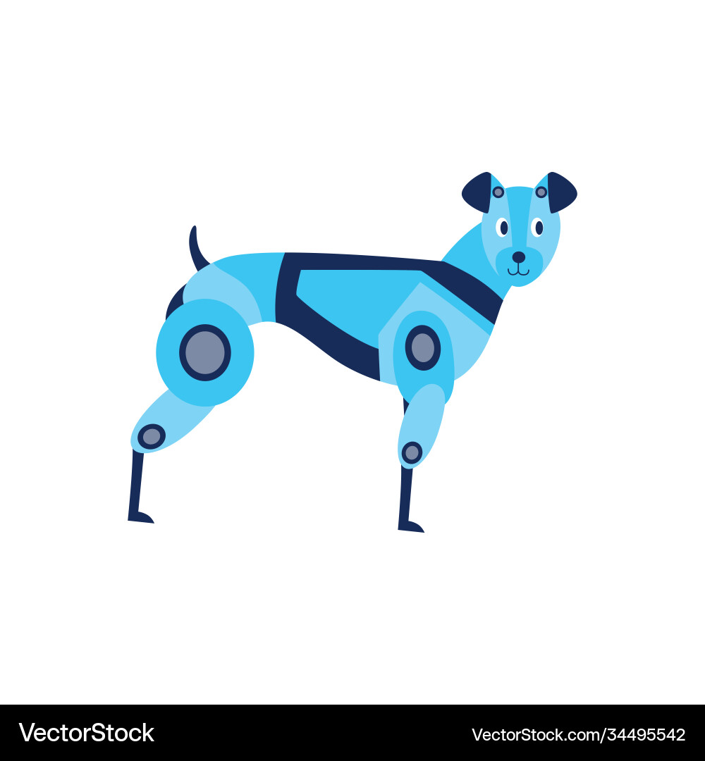 Technological robot machine in shape dog flat Technological robot machine in shape dog flat Vector Image