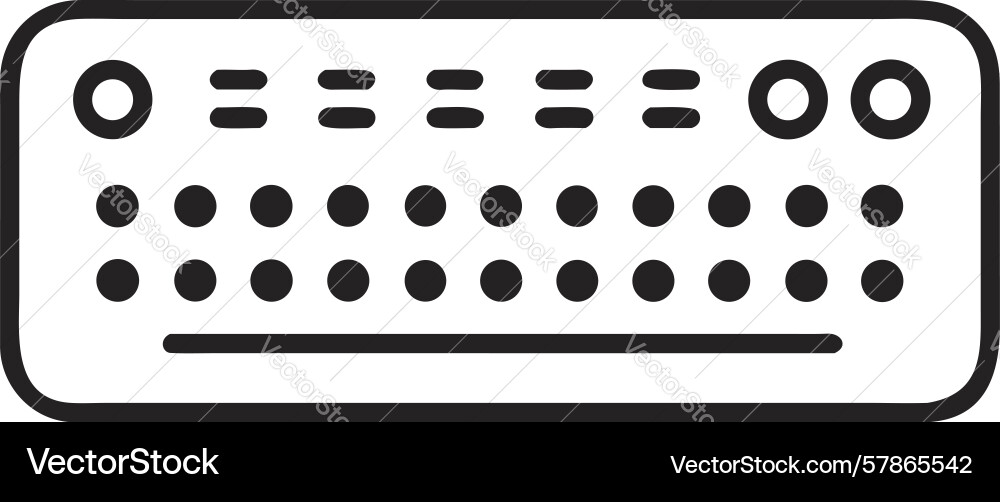 Vintage Computer Tastatur Eingabe-Schnittstelle Design Vektorbild