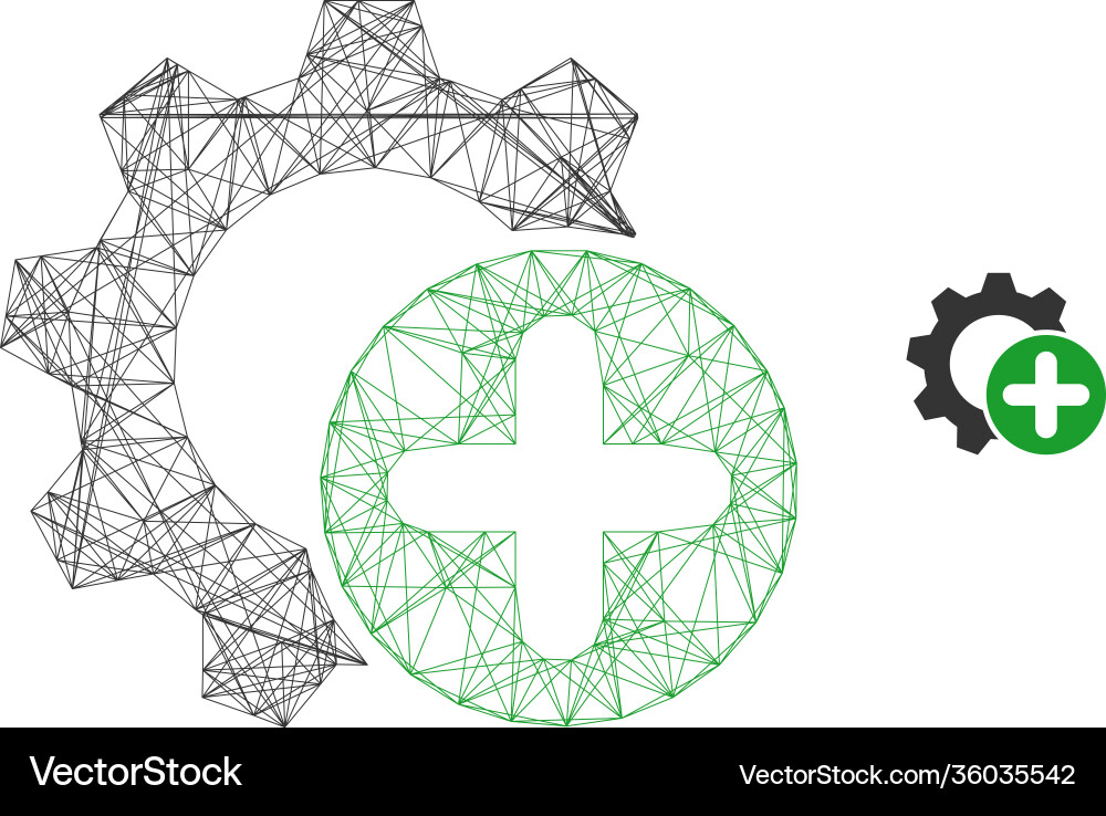 Web mesh add settings gear icon Web mesh add settings gear icon Vector Image