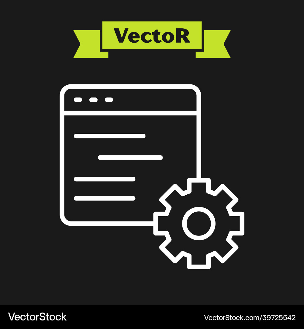 White line computer api interface icon isolated White line computer api interface icon isolated Vector Image