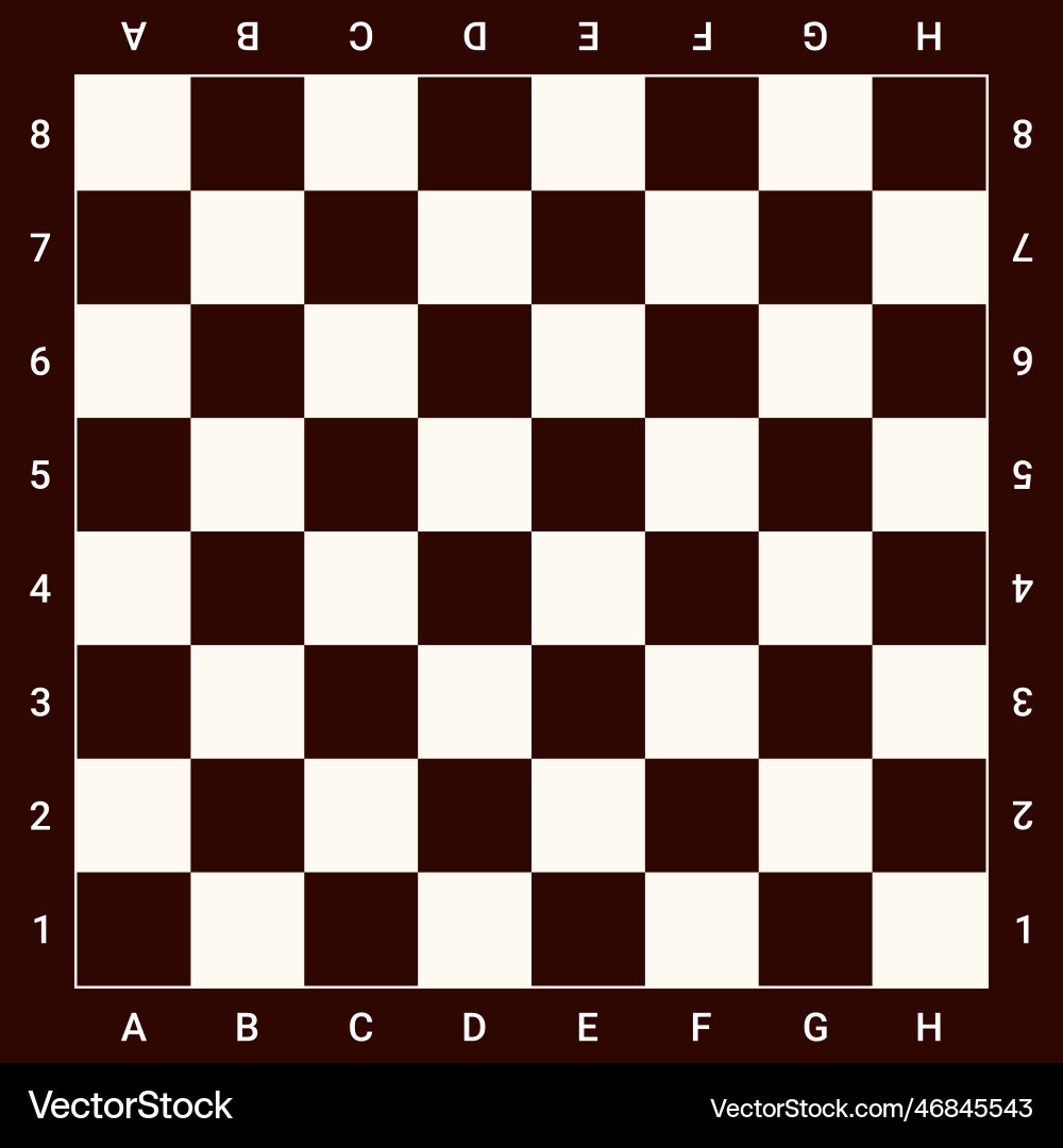 Chess board template printable Royalty Free Vector Image