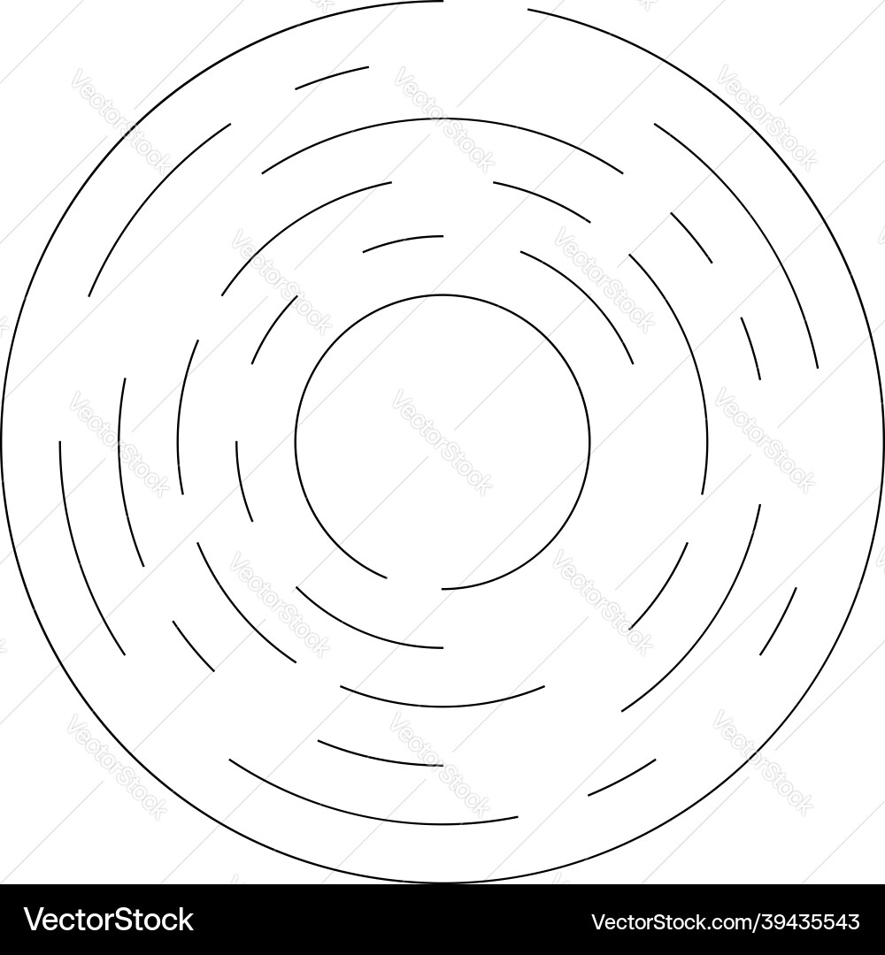 Circular concentric segmented circles rings Vector Image
