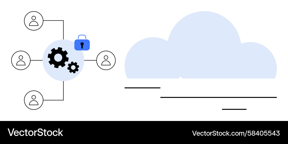 Cloud Data Security Network Vector Image
