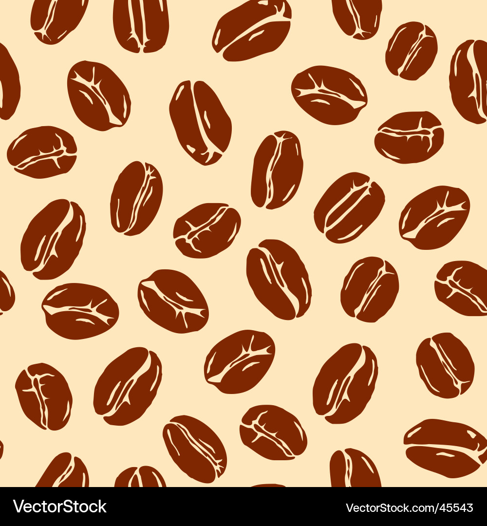 Coffee Bean Pattern Background vector image
