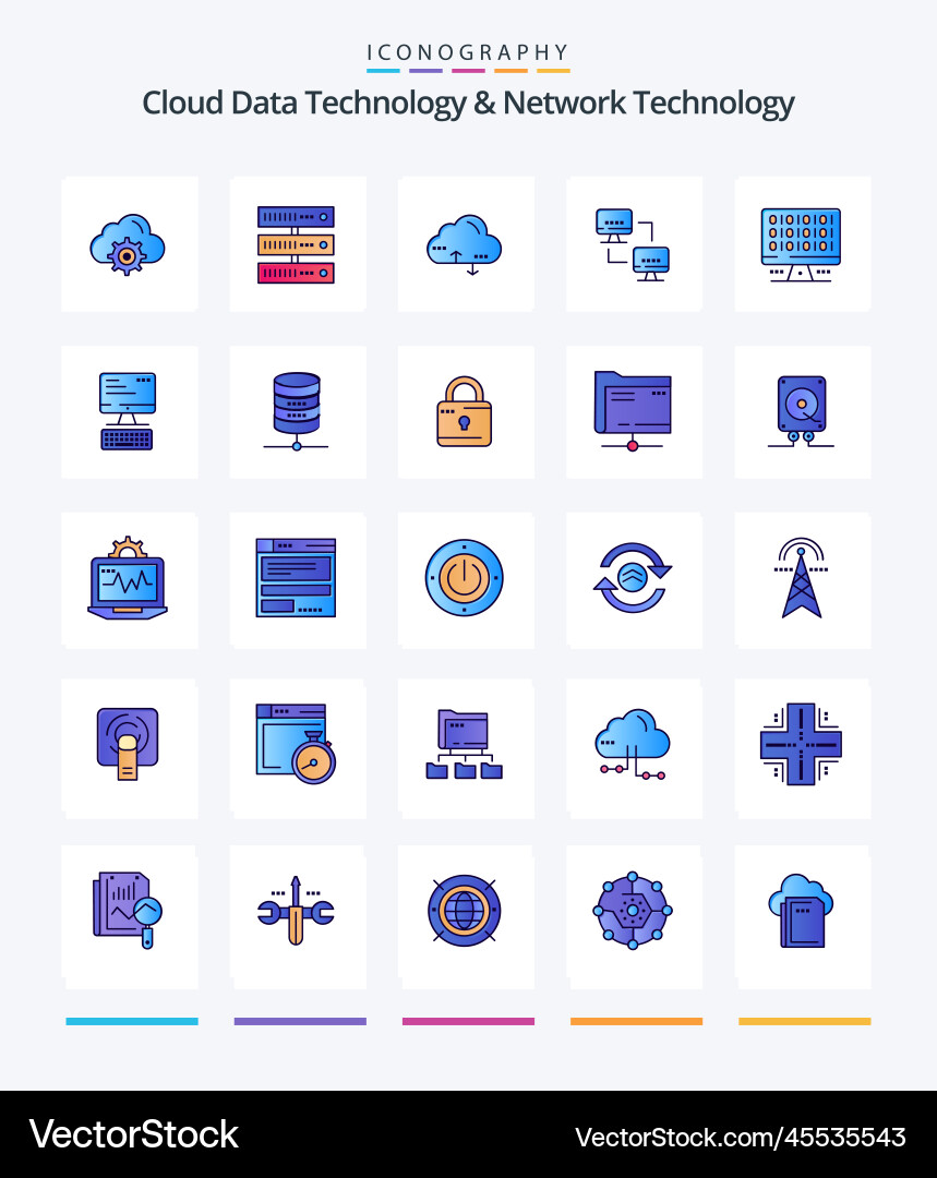 Creative cloud data technology and network vector image
