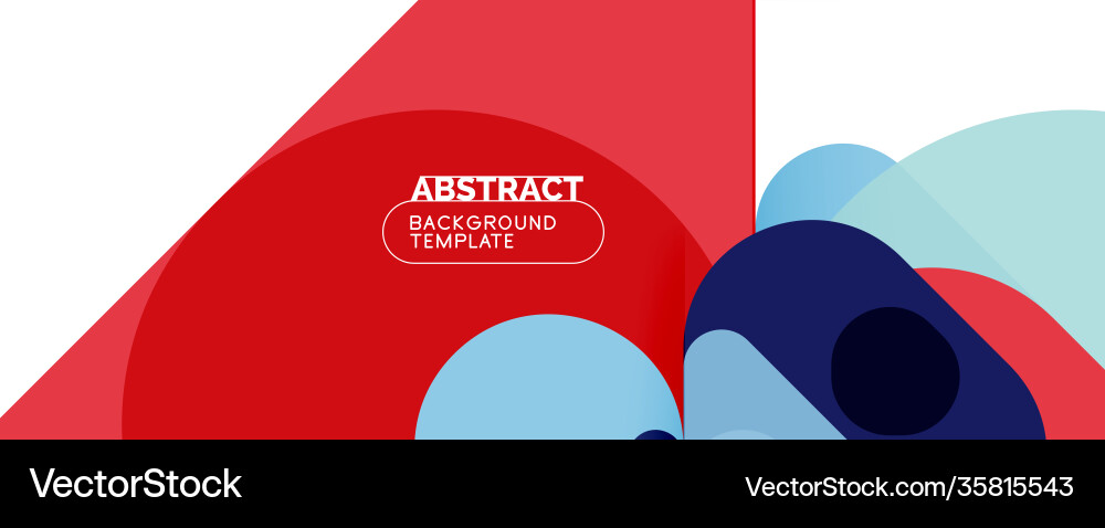 Flat geometric round shapes and dynamic lines Vector Image