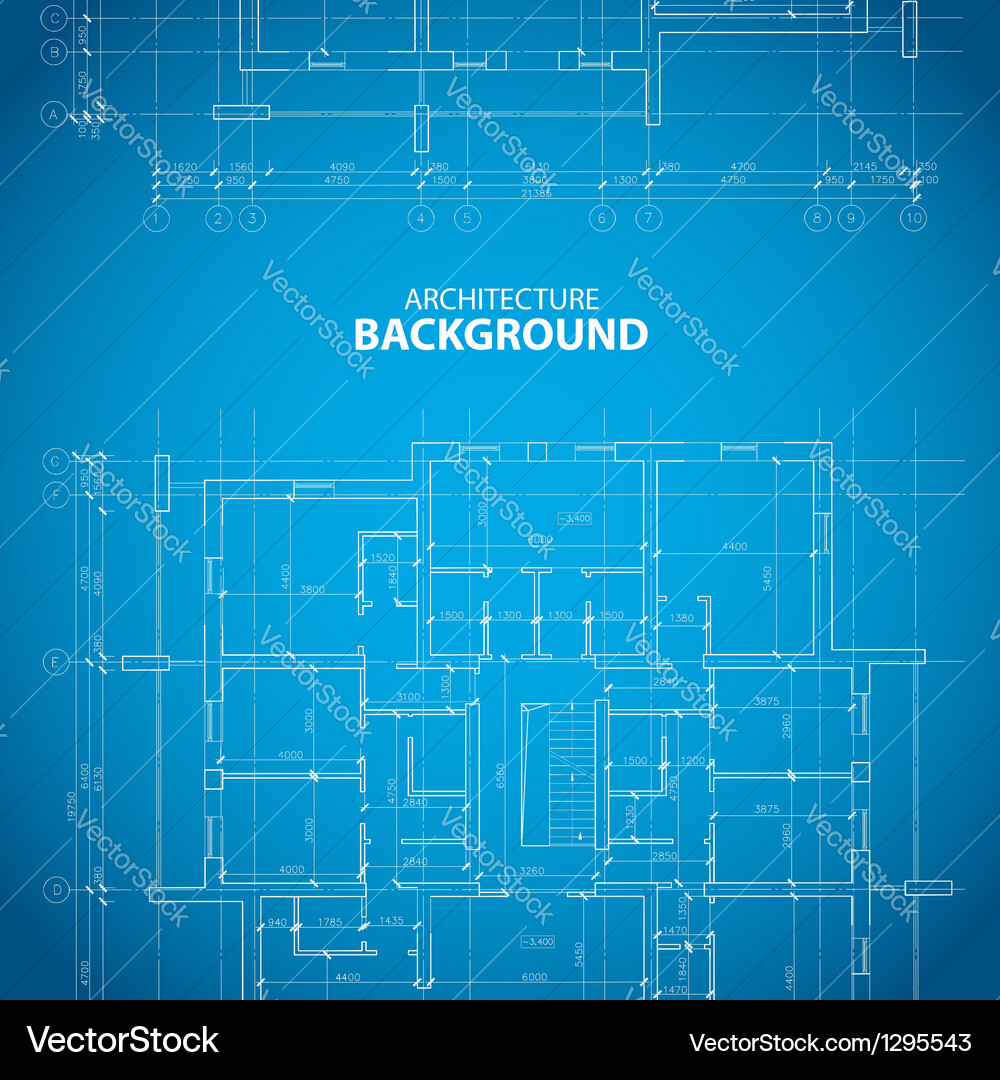 Hintergrund der Architektur Blueprint Vektorbild