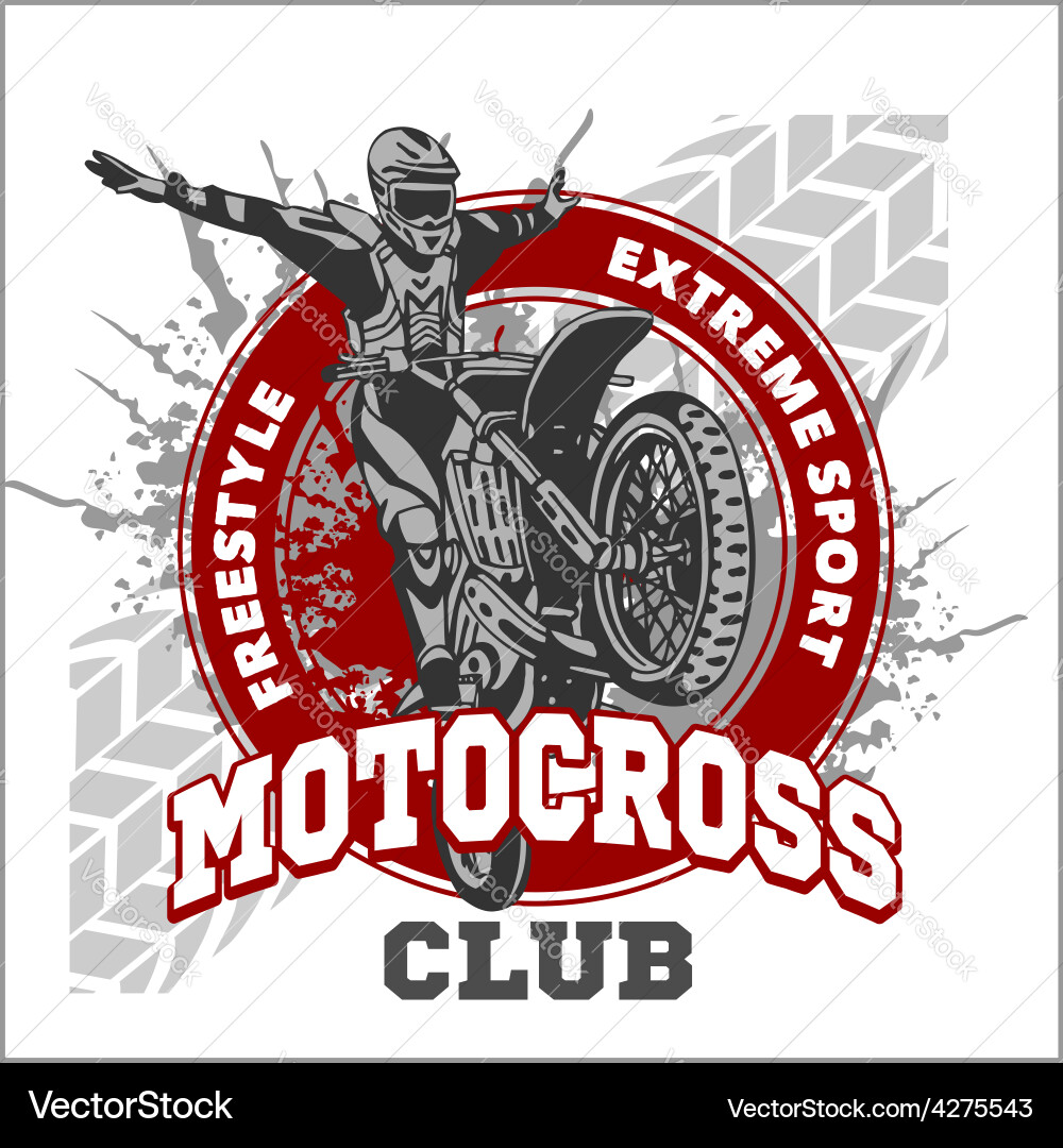 Motocross sport emblem vector image