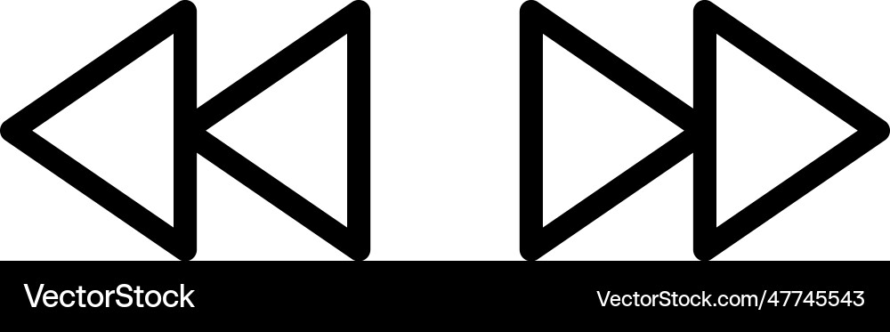 Previous and next play button icons forward Previous and next play button icons forward Vector Image