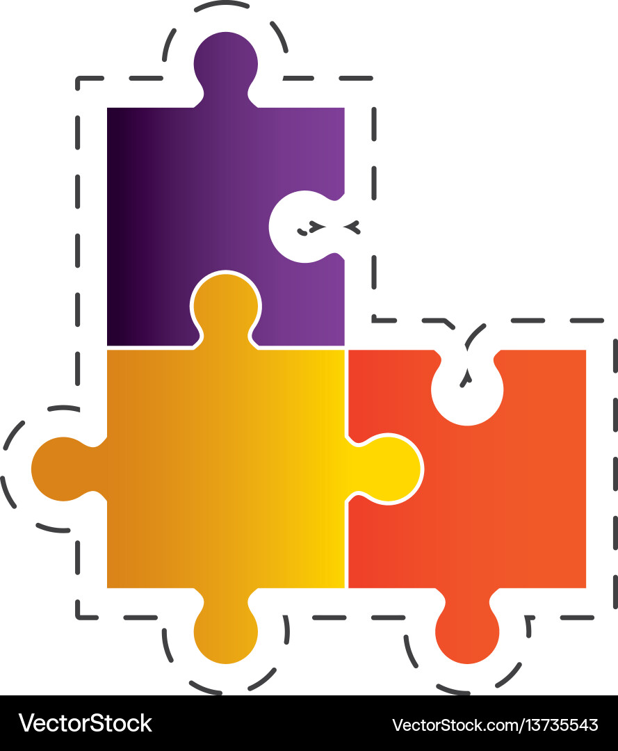 Puzzle solution strategy image Vector Image