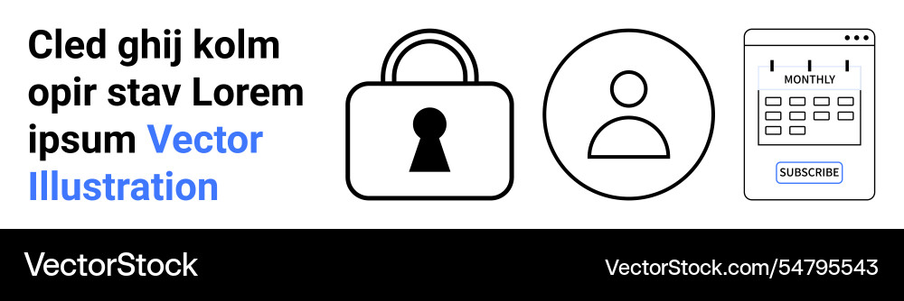 Security user profile and subscription concept Security user profile and subscription concept vector image