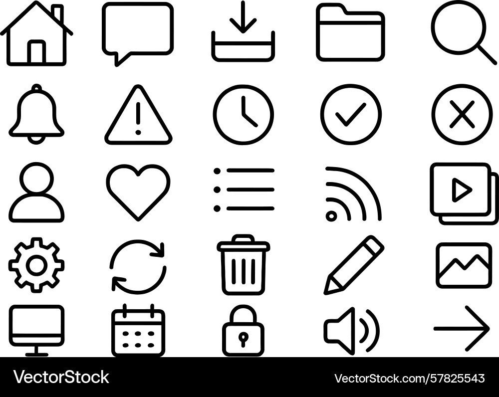 Various icons representing different functions vector image