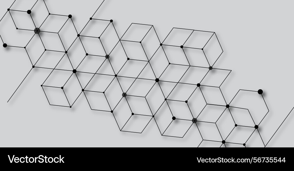 Abstract geometric pattern hexagons and lines Vector Image