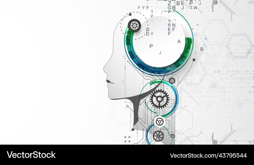 Artificial intelligence technical background Artificial intelligence technical background vector image