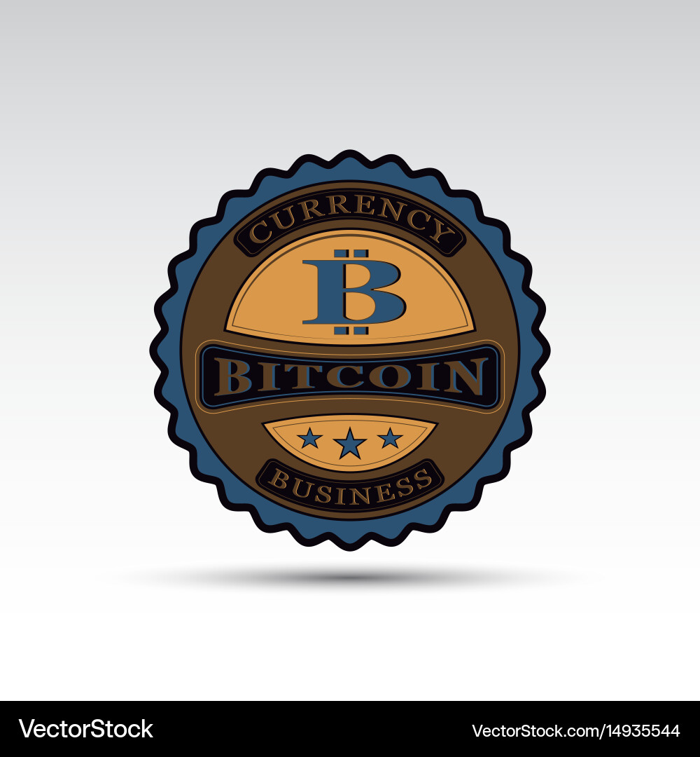 Badge with bitcoin symbol Vector Image