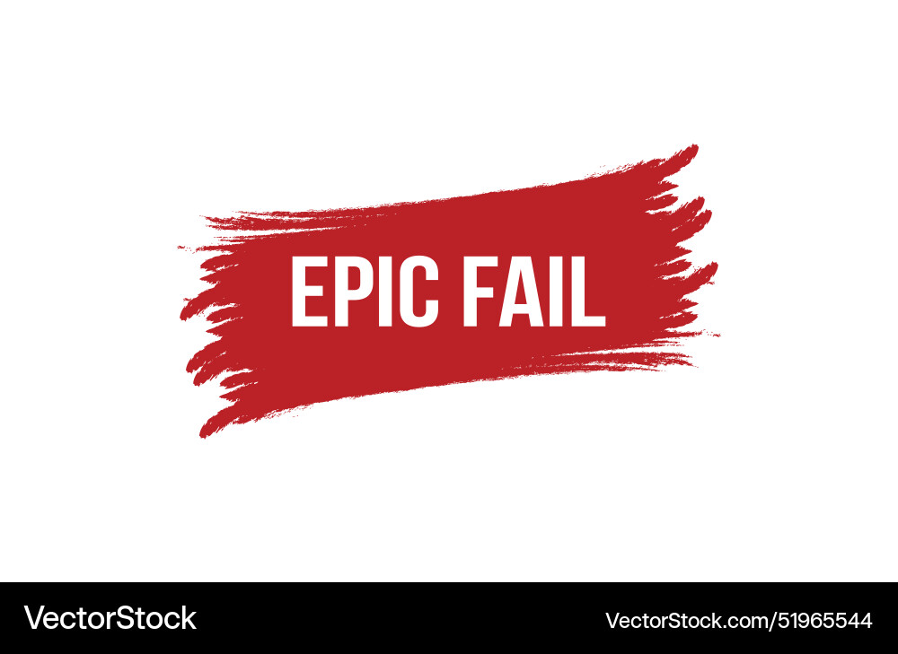 Brush Stil epische scheitern rote Banner Design auf weiß Brush Stil epische scheitern rote Banner Design auf weiß vektorbild