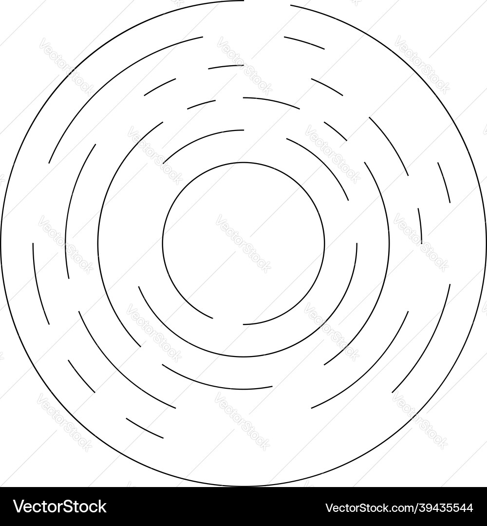 Circular concentric segmented circles rings Circular concentric segmented circles rings Vector Image