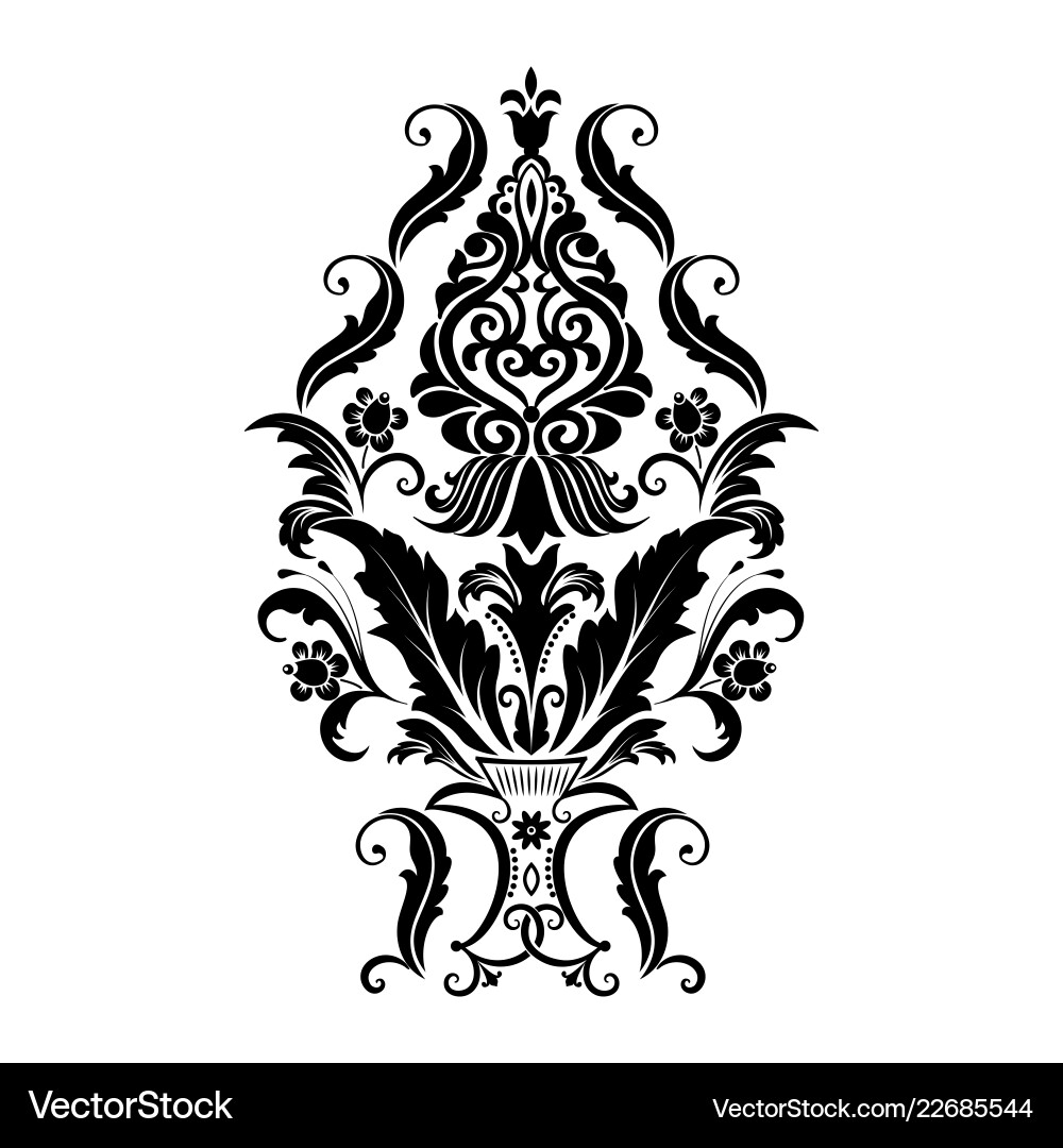 Damask element isolated central Damask element isolated central vector image