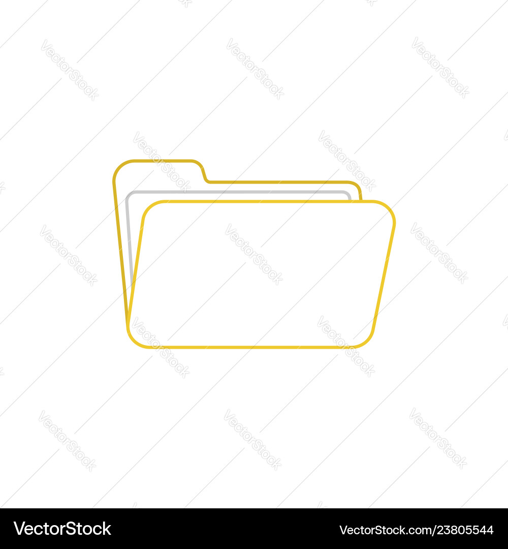 Flat design style of open folder icon on white Flat design style of open folder icon on white Vector Image