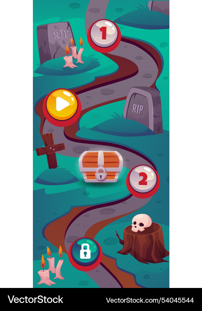 Level map vertical user interface horror vector image