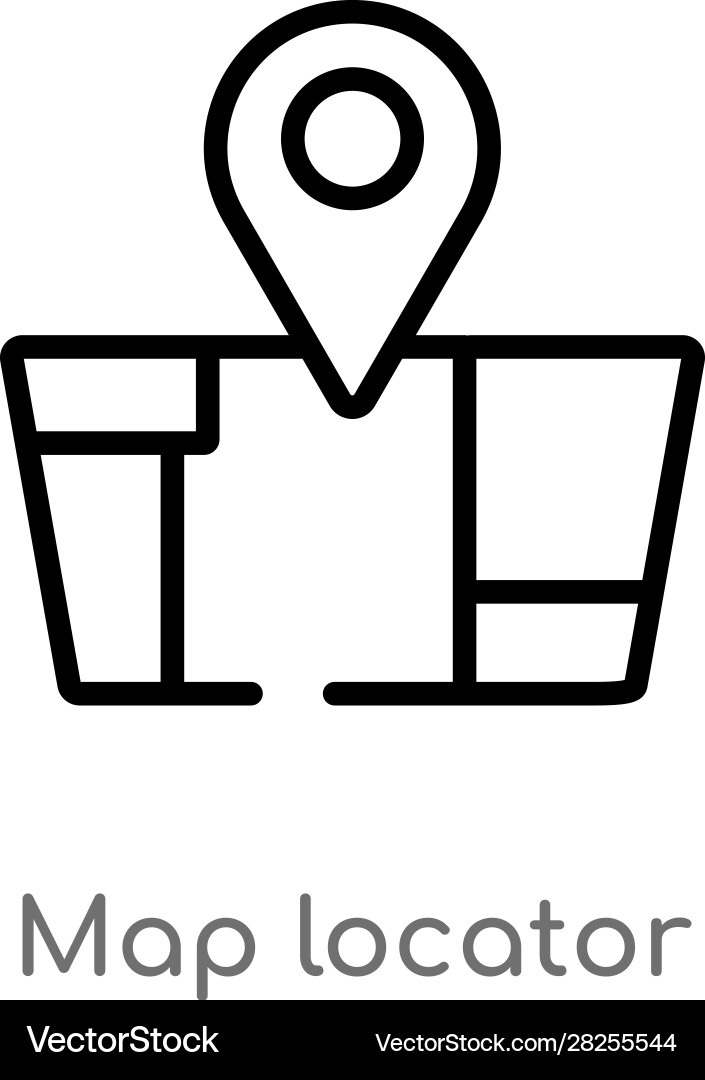 Outline map locator icon isolated black simple Vector Image