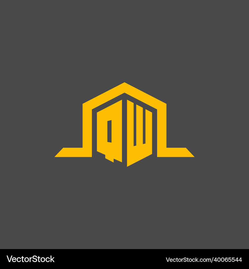 Qw monogram initial logo with hexagon style design Vector Image