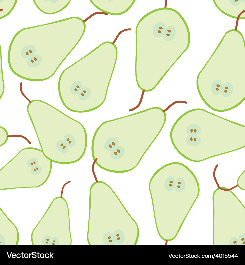 Seamless pattern with pear on the white background Vector Image