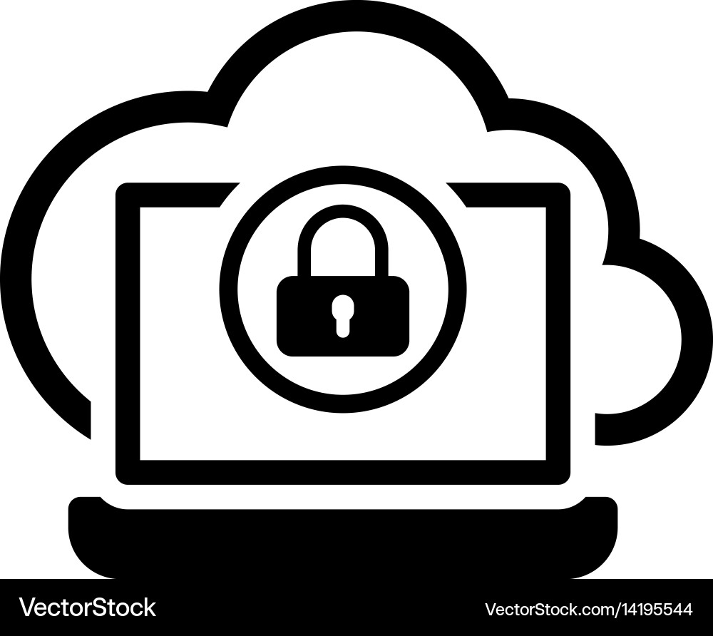 Secure cloud access icon flat design Vector Image