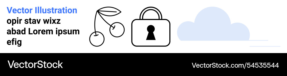 Secure data storage concept with lock cloud vector image