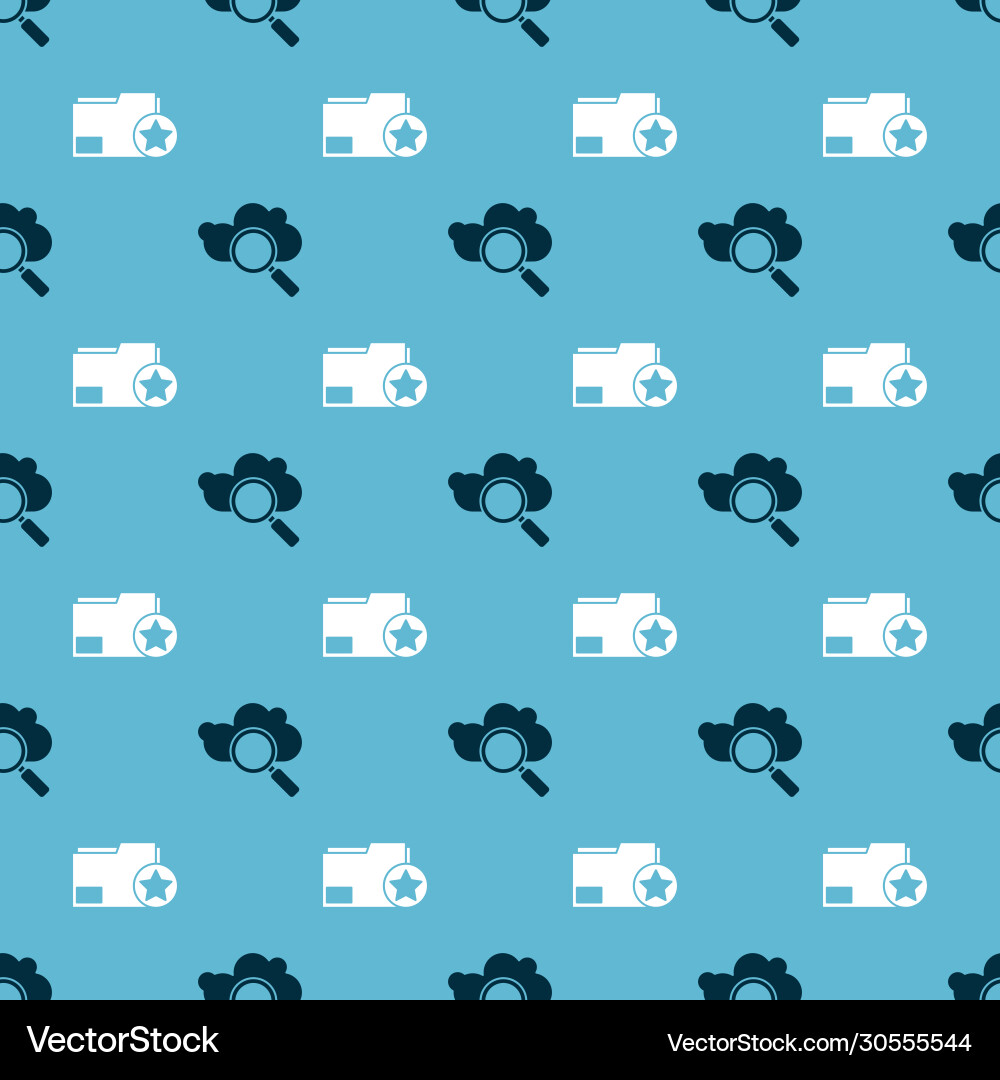 Set search cloud computing and document folder Vector Image