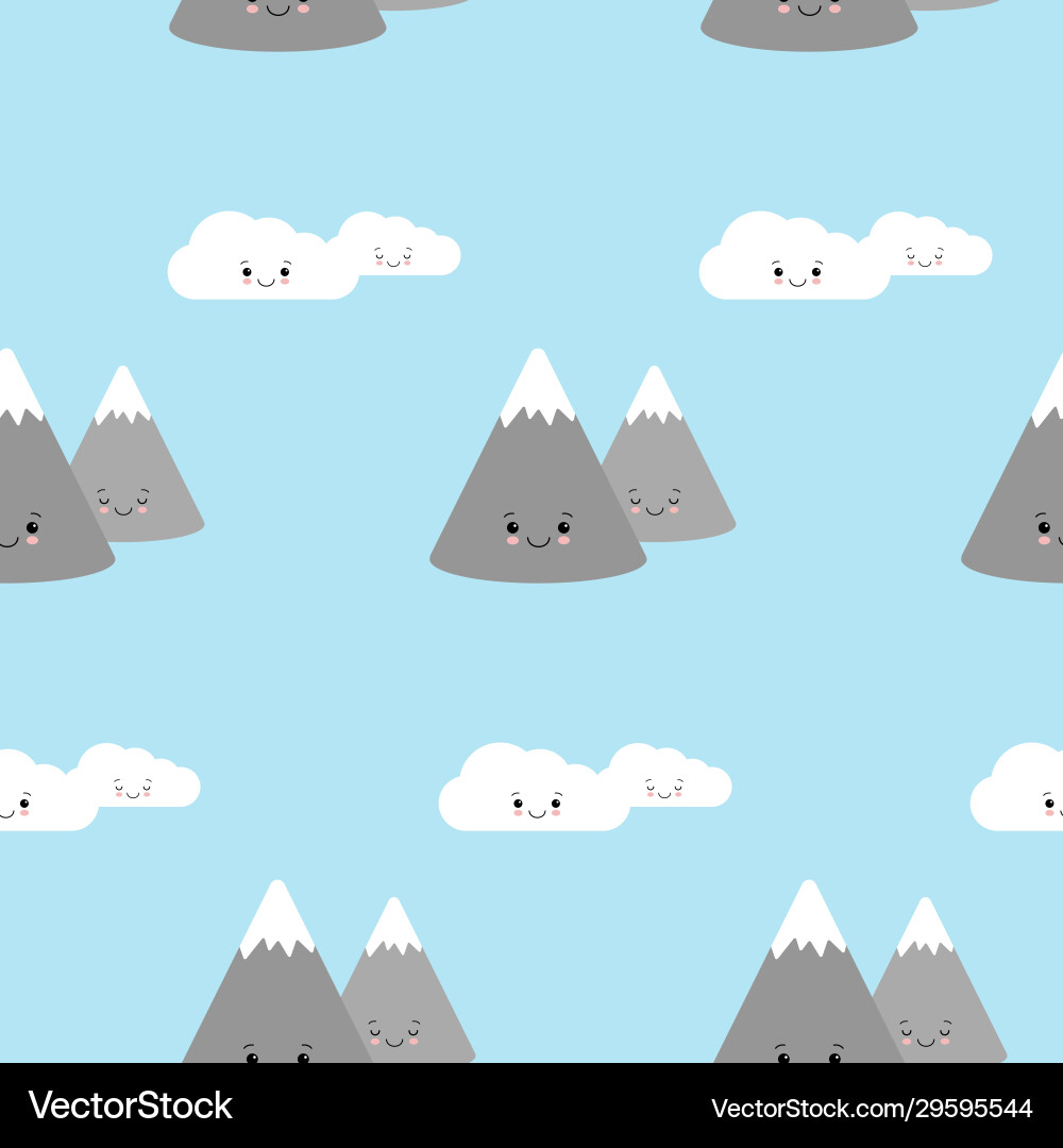 Simple baby seamless patterns with clouds Vector Image