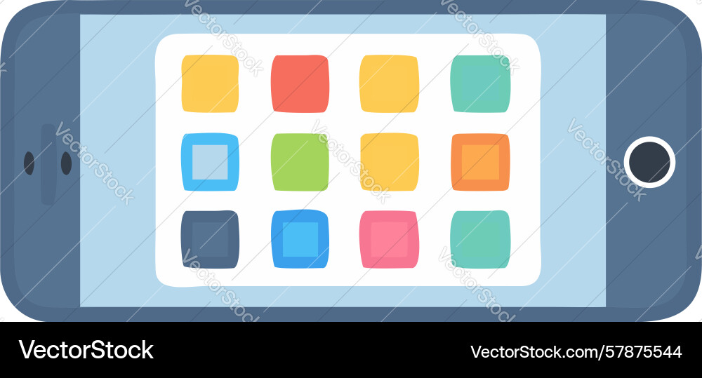 Smartphone with mobile app grid user interface Vector Image
